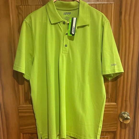Izod Men's Bright Lime Polo Shirt - Picture 2 of 7